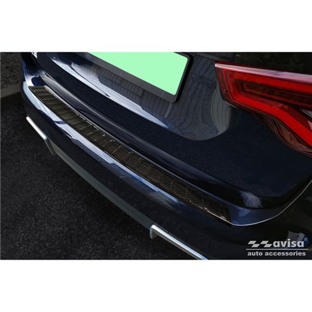 Protection de seuil arrière carboné 3D sur mesure pour BMW iX3 (G08) 2020- 'Ribs'