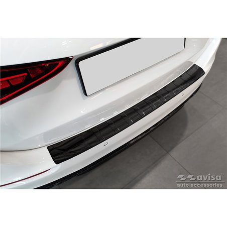 Protection de seuil arrière carboné 3D sur mesure pour Mercedes Classe C Touring S206 2021- 'Ribs'