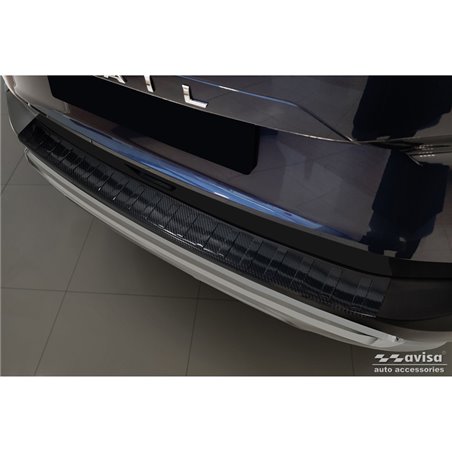 Protection de seuil arrière carboné 3D sur mesure pour Nissan X-Trail IV (T33) 2021- 'Ribs'