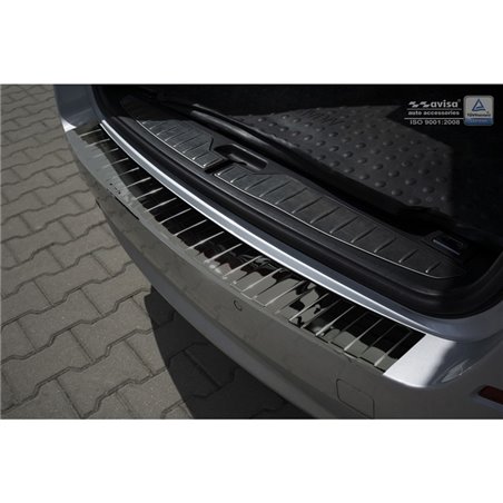 Protection de seuil arrière inox Noir-Chromé sur mesure pour BMW Série 5 F11 Touring 2010-2016 'Ribs'