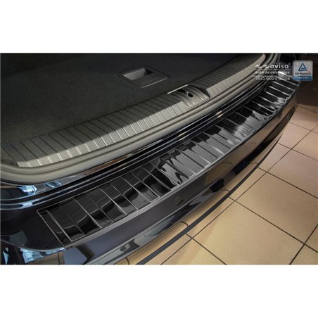 Protection de seuil arrière inox Noir-Chromé sur mesure pour Volkswagen Touran III 2015- incl. R-Line 'Ribs'