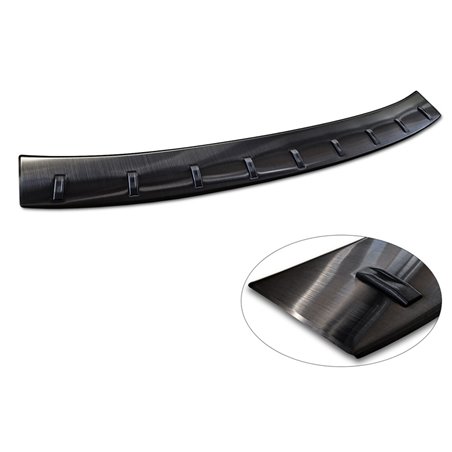 Protection de seuil arrière inox noir sur mesure pour Skoda Karoq (NU7) Facelift incl. Sportline 2022- 'STRONG EDITION'