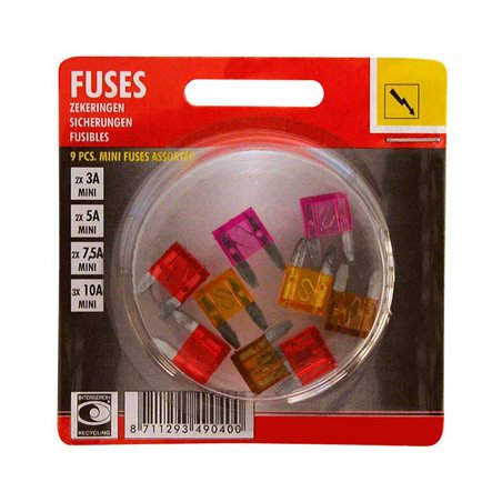 Carpoint Assortiment de Fusibles Enfichable Mini 9-pièces