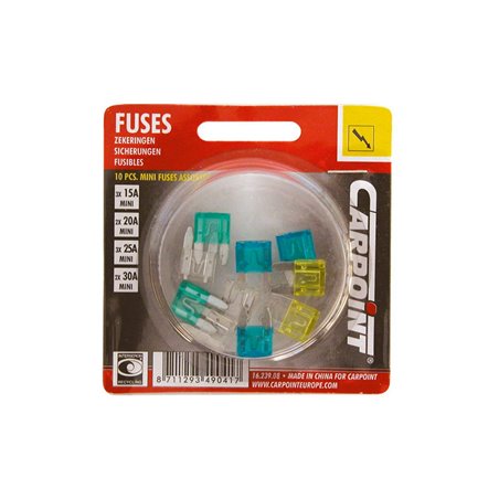 Carpoint Assortiment de Fusibles Enfichable Mini 10-pièces