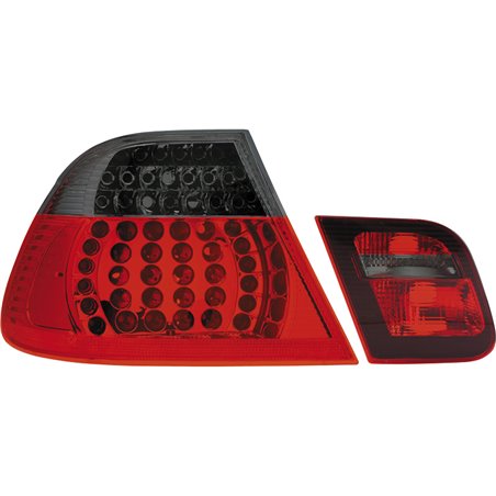 Set de Feux Arrière LED sur mesure pour BMW Série 3 E46 Sedan 1998-2001 - Rouge/Fumée