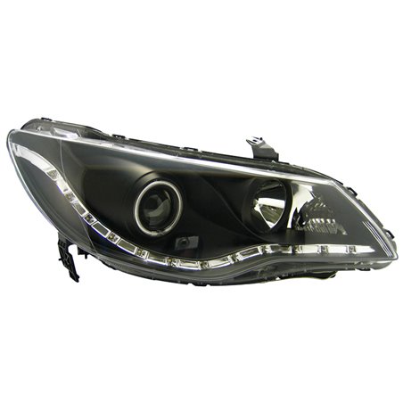 Set de Phares avec aspect Diurnes sur mesure pour Honda Civic Sedan (Hybrid) 2005-2008 - Noir