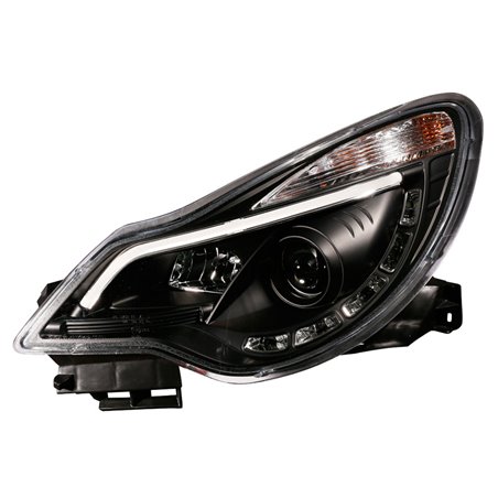 Set de Phares incl. DRL 'Light-Bar' sur mesure pour Opel Corsa D 2011-2014 - Noir - excl. OPC