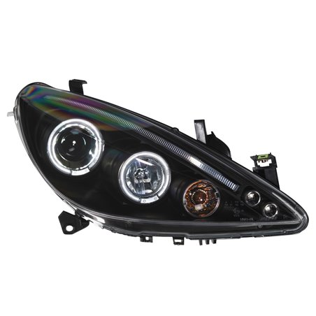 Set de Phares sur mesure pour Peugeot 307 2001-2005 - Noir - incl. anneaux Angel-Eyes