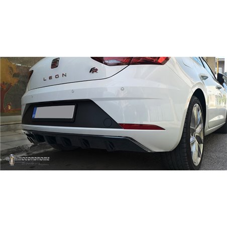 Jupe arrière (Diffuseur) sur mesure pour Seat Leon 5F FR 5-portes Facelift 2017-2020 (ABS)