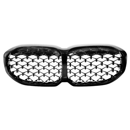 Grille de Calandre 'Diamond Type' Noir Luisant sur mesure pour BMW Série 1 F40 2019-