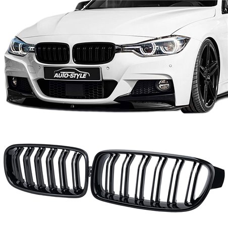 Grilles Noir Luisant sur mesure pour BMW Série 3 F30/F31 2012-2016 'M-Style'