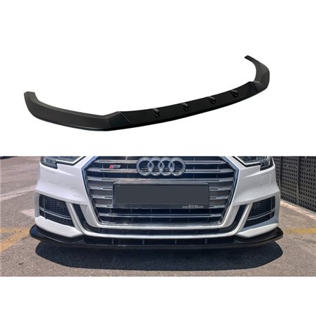 Spoiler avant sur mesure pour Audi A3 (8V) S-Line/S3 Hatchback/Sportback 2016-2020 Facelift (ABS Noir luisant)