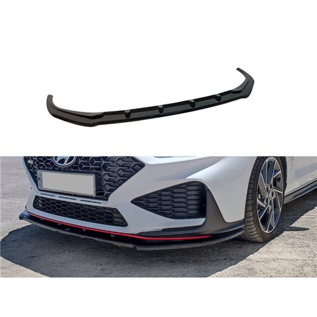 Spoiler avant sur mesure pour Hyundai i30 III N/N-Line Hatchback/Fastback Facelift 2020- (ABS Noir luisant)