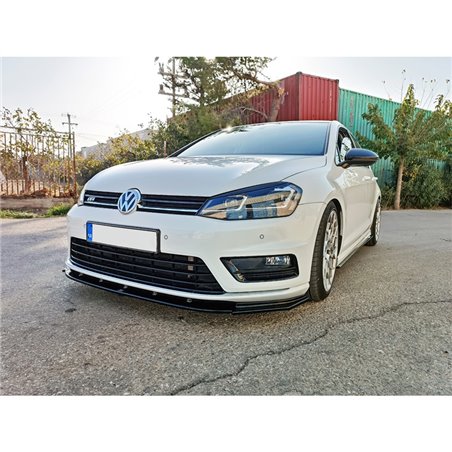 Spoiler avant sur mesure pour Volkswagen Golf VII R / R-Line 2012-2017 (ABS Noir luisant)