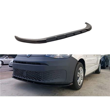 Spoiler avant V2 sur mesure pour Volkswagen Caddy V Box/MPV 2020- (ABS Noir Luisant)