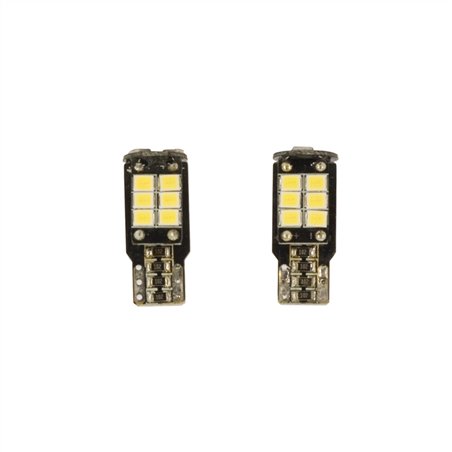 T-10 Ampoules 15Q LED 12V Optique-Xenon Blanc, set de 2 pièces, avec soutient CAN-bus