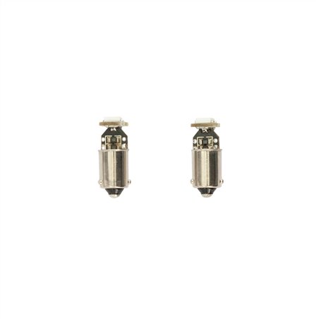 BAX9S (H6) SMD/LED DC (reverse pole) Ampoules 12V Optique-Xenon Blanc, set de 2 pièces, avec soutient CAN-bus