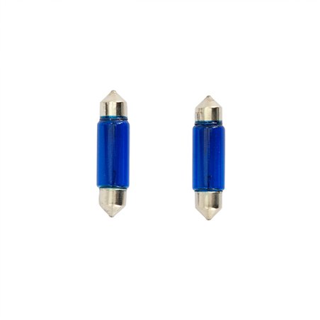 Festoon Ampoules 10W/12V 11x39mm Bleu (Coated), set de 2 pièces