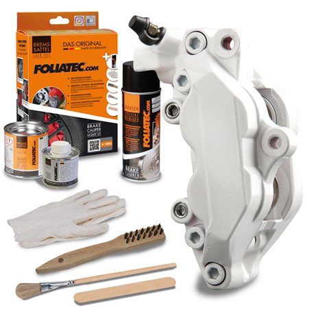 Foliatec Set peinture étriers de freins - pure blanc - 3 Components