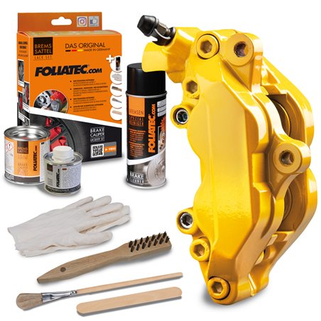 Foliatec Set peinture étriers de freins - Performance Jaune Luisant - 3 Components