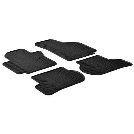 Set tapis de caoutchouc sur mesure pour Volkswagen Golf V,VI Plus 2009- / Seat Toledo 2005-2012 (T profil 4-pièces + clips de mo