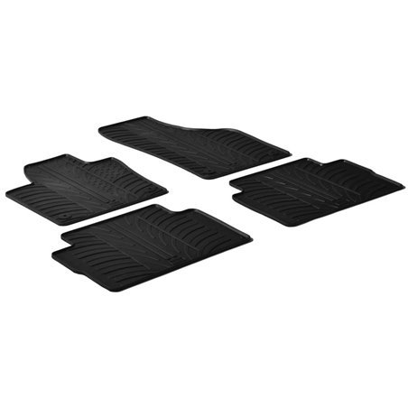 Set tapis de caoutchouc sur mesure pour Volkswagen Sharan 2010- / Seat Alhambra 5 portes 2010- (T profil 4-pièces + clips de mon