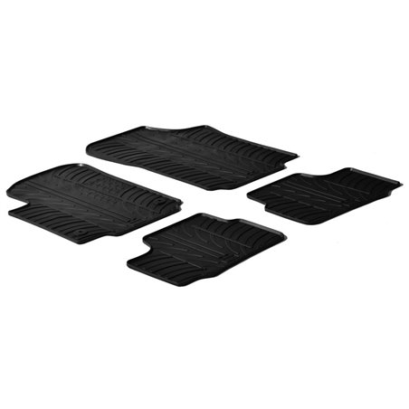 Set tapis de caoutchouc sur mesure pour Volkswagen Up / Skoda Citigo / Seat Mii 2012- excl. Electric (T profil 4-pièces + clips 