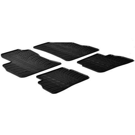 Set tapis de caoutchouc sur mesure pour Fiat Doblo 5-portes 2010-2023 & Opel Combo 5-portes 2011-2018 (Half Cargo) (T profil 4-p