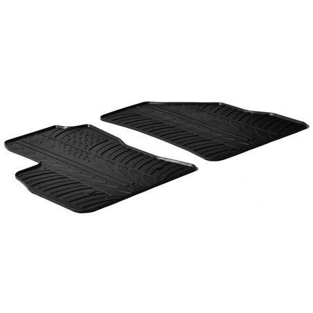 Set tapis de caoutchouc sur mesure pour Fiat Doblo Cargo 3-portes 2010-2023 & Opel Combo Cargo 3-portes 2011-2018 (T profil 2-pi