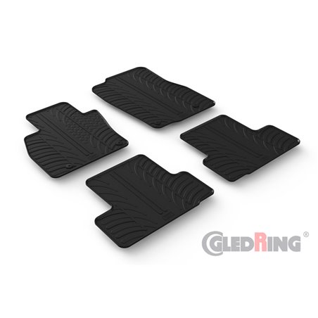 Set tapis de caoutchouc sur mesure pour Mazda CX-60 Hybrid 2022- (T profil 4-pièces)