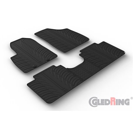 Set tapis de caoutchouc sur mesure pour Forthing T5 Evo 2021- (T profil 5-pièces + clips de montage)