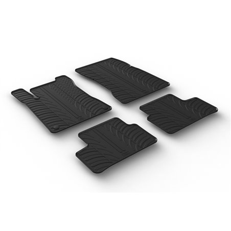 Set tapis de caoutchouc sur mesure pour Mercedes Classe-A W177 5/2018- & Classe-B W247 2/2019- & GLA H247 2020- (T profil 4-pièc