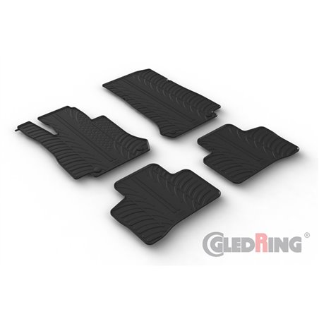 Set tapis de caoutchouc sur mesure pour Mercedes EQC (N293) 2019-2022 (T profil 4-pièces + clips de montage)