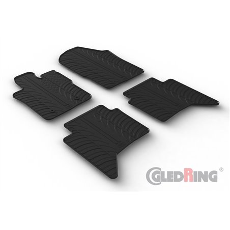 Set tapis de caoutchouc sur mesure pour Ford Ranger (Raptor) II 2022- (essence) & Volkswagen Amarok II 2022- (T profil 4-pièces 