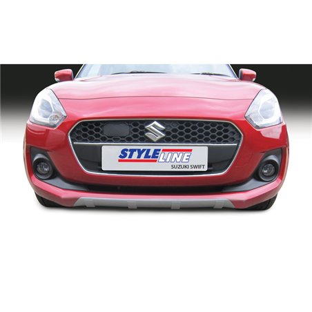 RGM Spoiler avant 'Skid-Plate' sur mesure pour Suzuki Swift IV 5-portes excl. Sport 5/2017- Argent 'Ribbed'