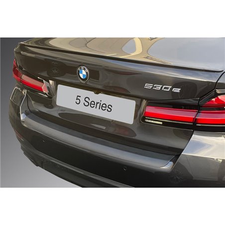 Protection de seuil arrière (ABS) sur mesure pour BMW Série-5 G30 Sedan 'M' Sport Facelift 2020- Noir