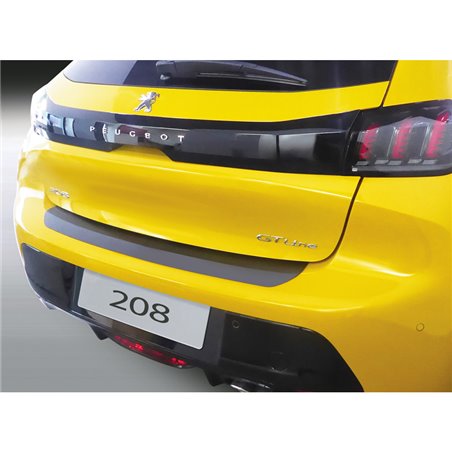 Protection de seuil arrière (ABS) sur mesure pour Peugeot 208 II 5-portes (incl. e-208) 2019- Noir