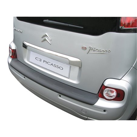 Protection de seuil arrière (ABS) sur mesure pour Citroën C3 Picasso Noir