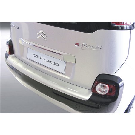 Protection de seuil arrière (ABS) sur mesure pour Citroën C3 Picasso Argent