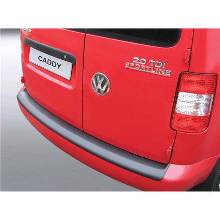 Protection de seuil arrière (ABS) sur mesure pour Volkswagen Caddy II 2004-2015 (pour pare-chocs avec peinture) Noir