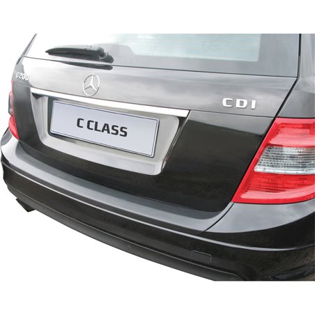 Protection de seuil arrière (ABS) sur mesure pour Mercedes Classe-C W204 Kombi 2007-2011 (AMG) Noir