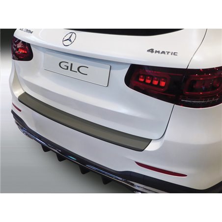 Protection de seuil arrière (ABS) sur mesure pour Mercedes GLC SE/Sport/AMG Line Facelift 2019- Noir