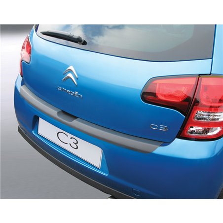 Protection de seuil arrière (ABS) sur mesure pour Citroën C3 2010-2016 Noir