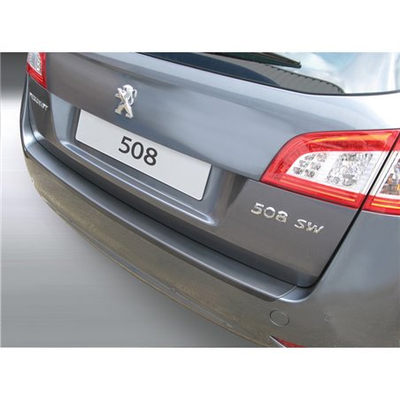 Protection de seuil arrière (ABS) sur mesure pour Peugeot 508 SW 2011-2019 Noir