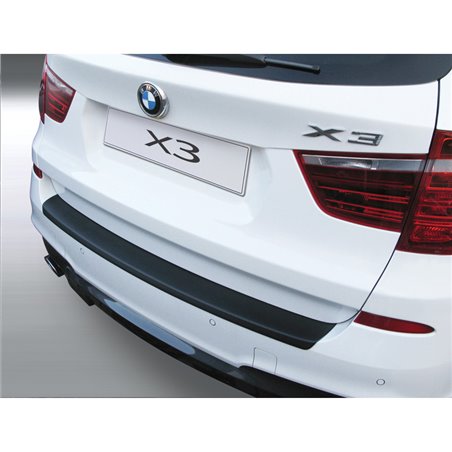 Protection de seuil arrière (ABS) sur mesure pour BMW X3 2010-2014 Noir