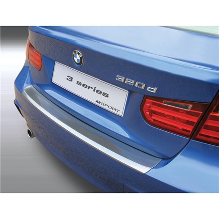 Protection de seuil arrière (ABS) sur mesure pour BMW Série 3 F30 sedan M-Sport 2012-2019 Look 'Alu Brossé'