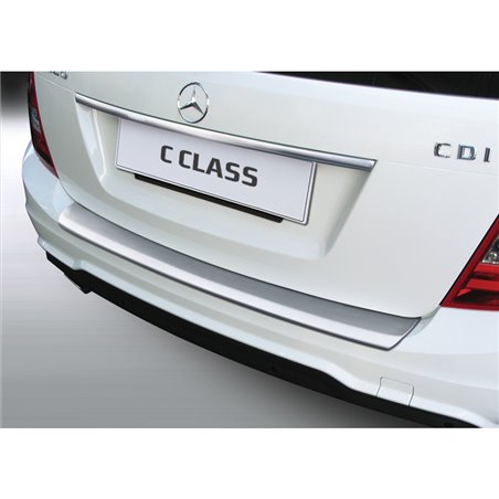 Protection de seuil arrière (ABS) sur mesure pour Mercedes Classe-C W204 Estate 2011-2014 Look 'Alu Brossé'