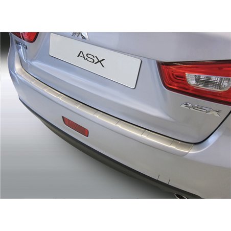 Protection de seuil arrière (ABS) sur mesure pour Mitsubishi ASX 11/2012-9/2016 Look 'Alu Brossé'