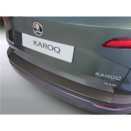 Protection de seuil arrière (ABS) sur mesure pour Skoda Karoq 7/2017-12/2021 Noir