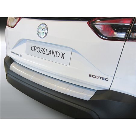 Protection de seuil arrière (ABS) sur mesure pour Opel Crossland X 2017- Noir 'Ribbed'